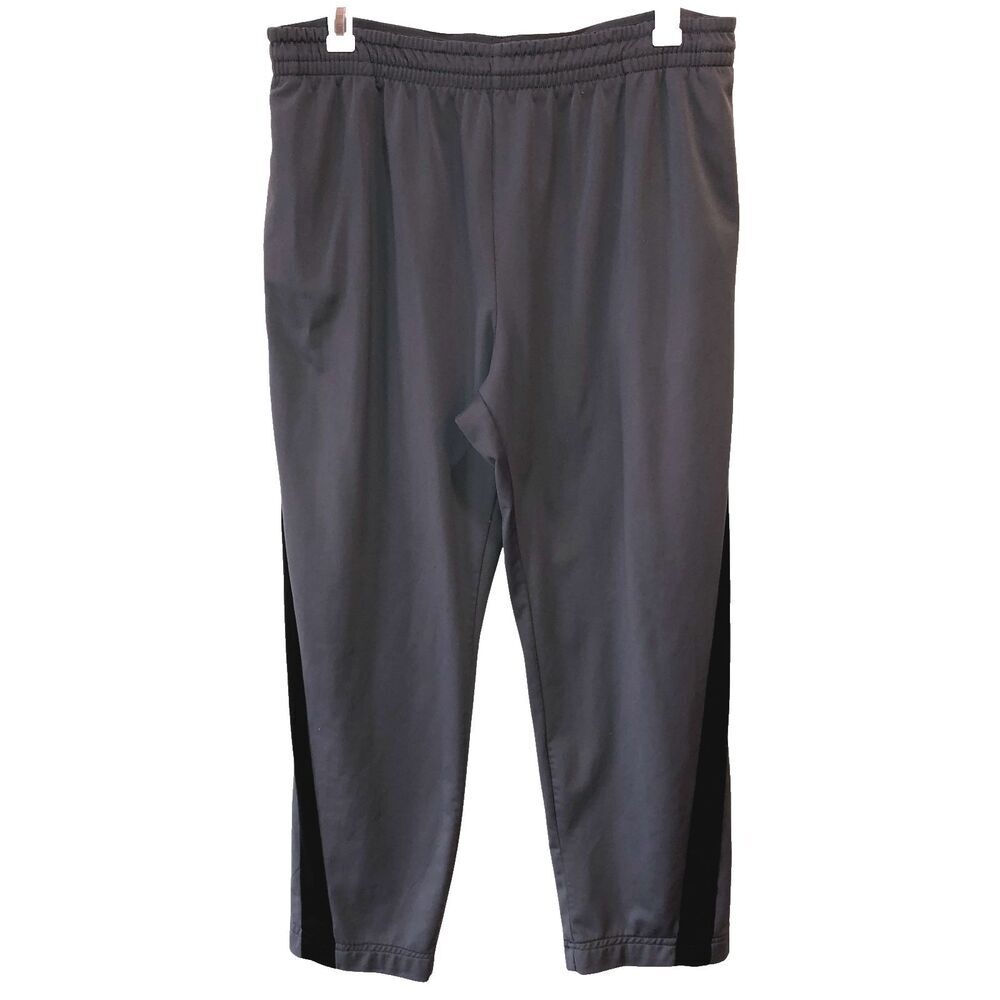 Tek Gear Mens Size XL Gray Black Pull On Athletic Jogging Pants Sweatpants